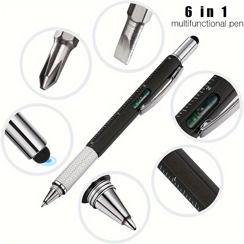  NADRQQE Cool Gifts For Men Woman, 6 IN 1 Multitool Pen