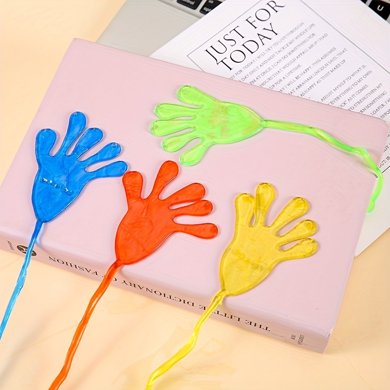 20 Pcs Kids Sticky Hands Toy Palm Elastic Sticky Squishy Slap Palm Toy