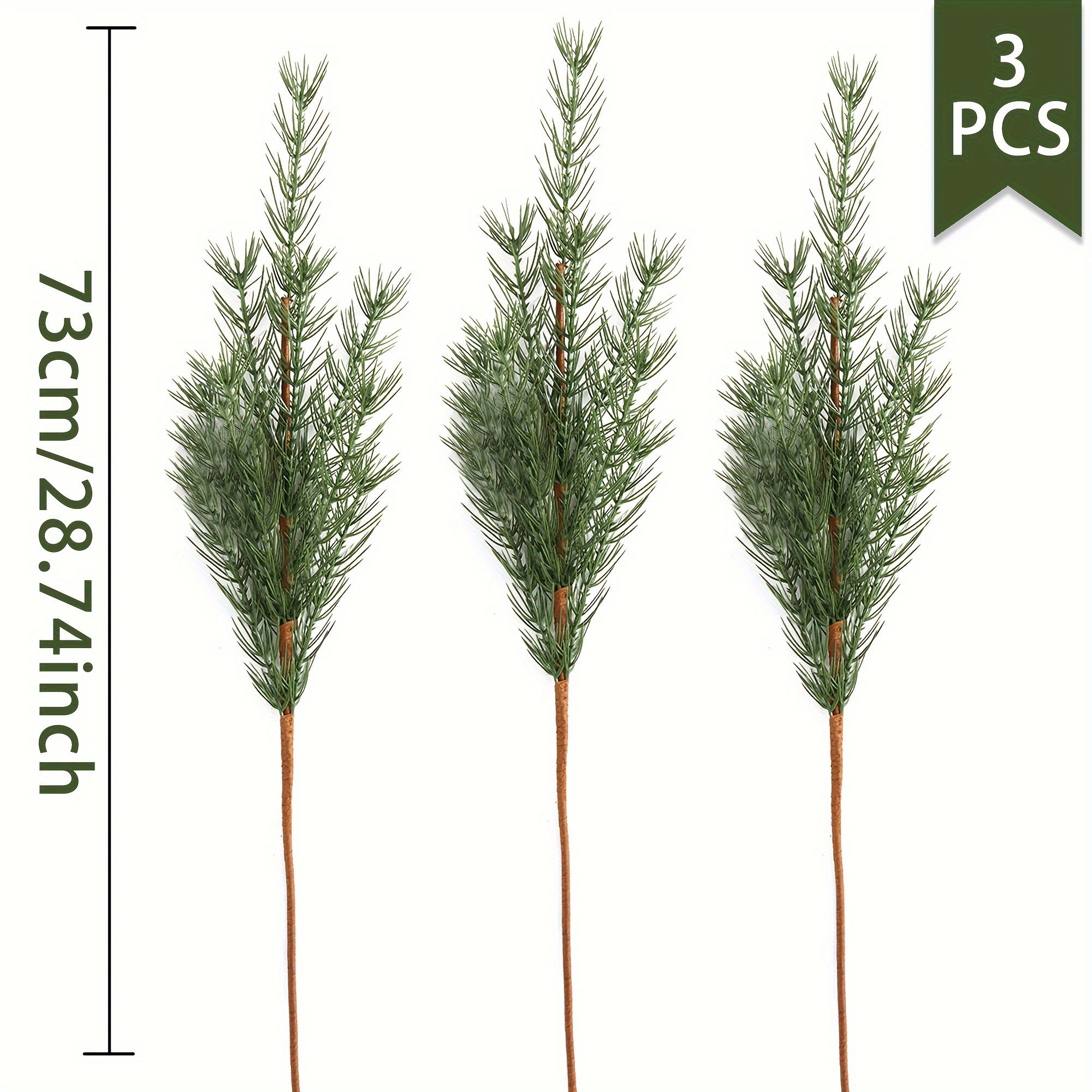 Artificial Christmas Green Pine Needles Branches Evergreen Picks