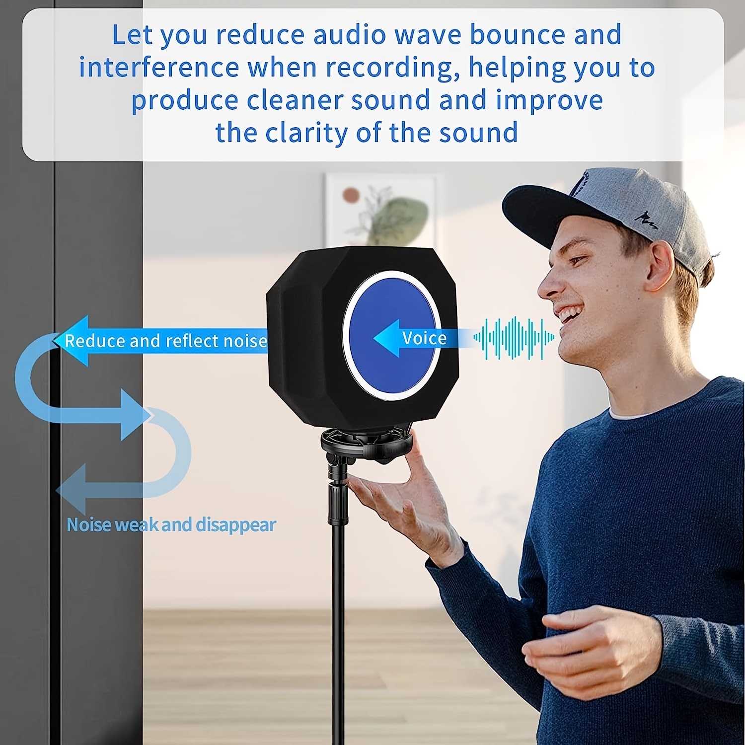  Microphone Pop Filter, Wind Shield Acoustic Filter for Record  Studios, Mic Sound-Absorbing Foam Vocal Isolation Foam Ball Noise Canceling  Sponge, Five-sided Sealing Design Microphone Windscreen : Musical  Instruments