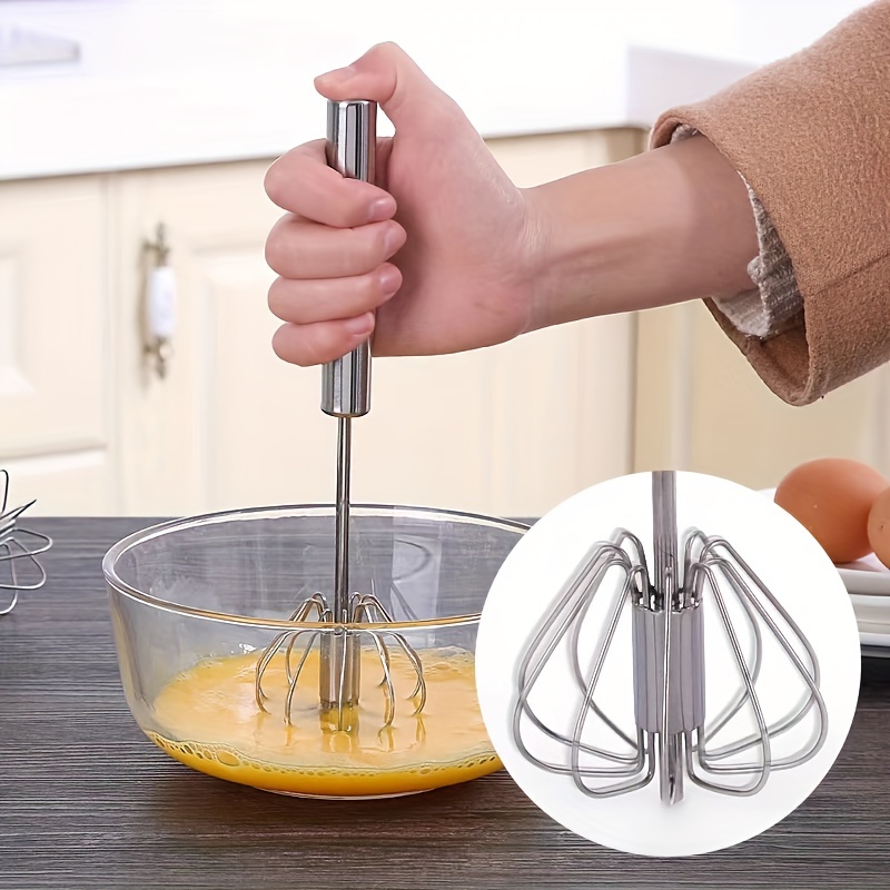 Stainless Steel Semi-Automatic Push-type Egg Whisk Manual Hand