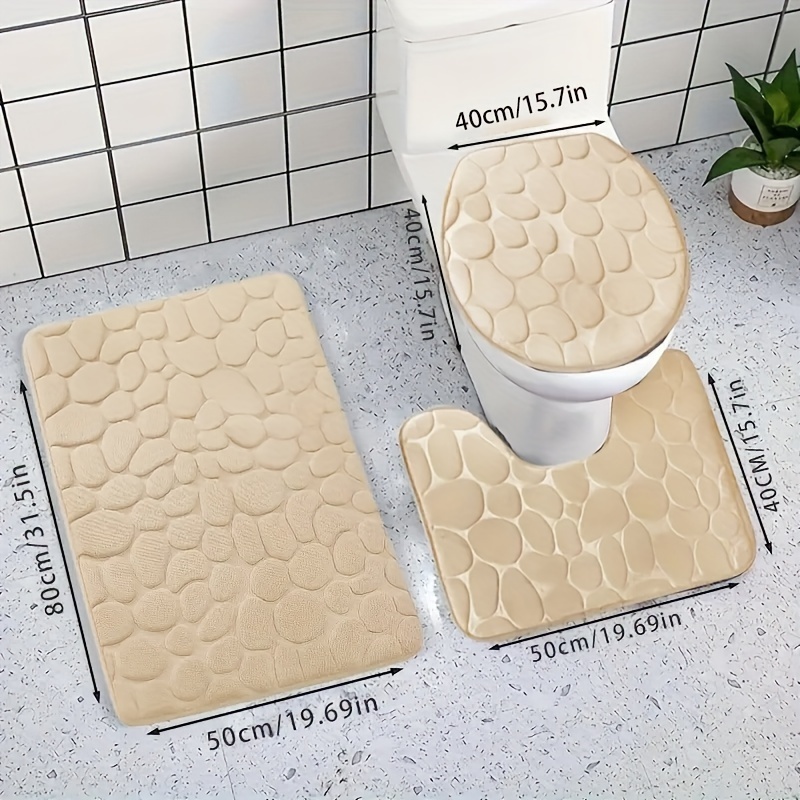 3pcs Juego De Alfombras De Baño Diseño De - Temu