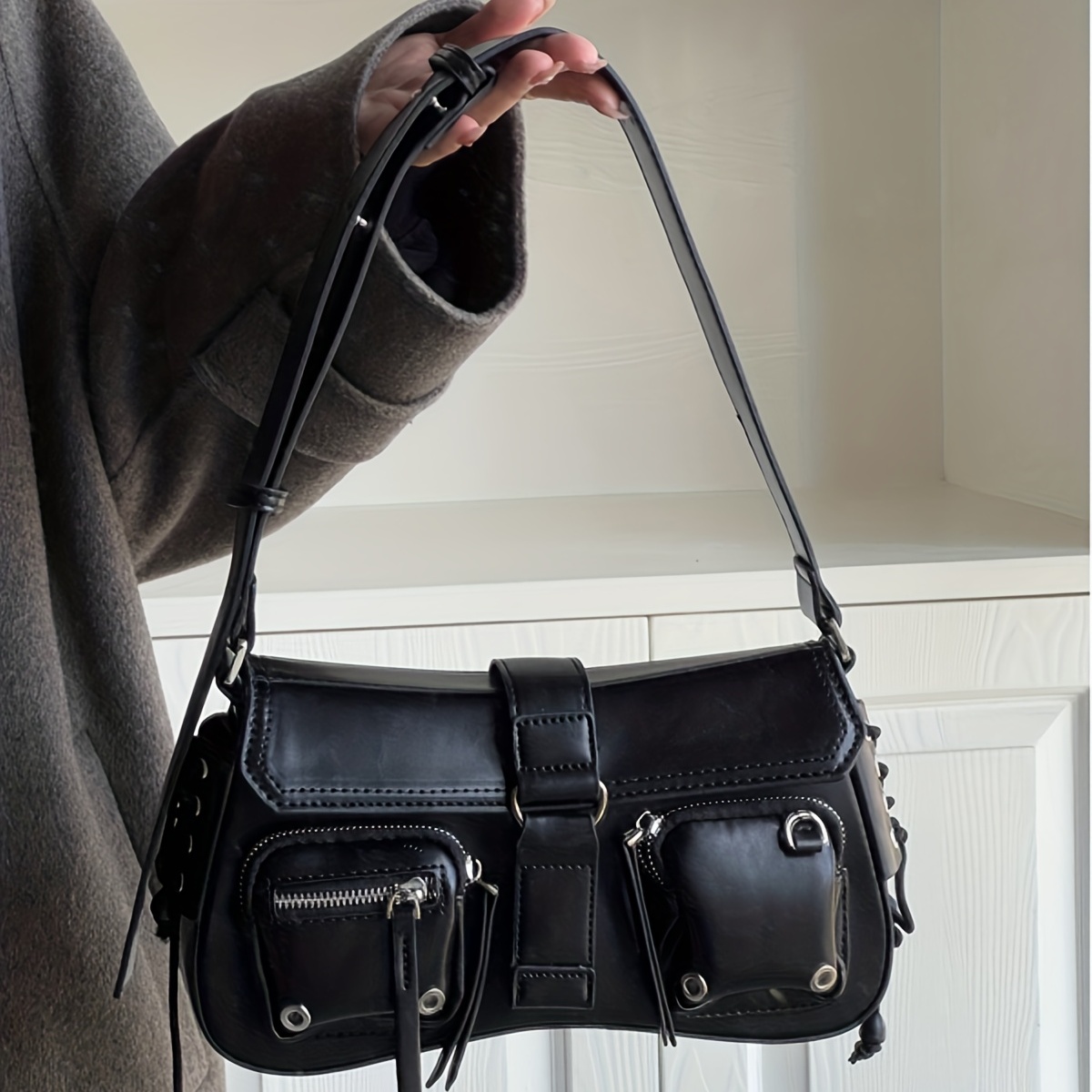 Vintage Denim Crescent Bag, Retro Tassel Shoulder Bag, Women's Y2k Grunge  Handbag & Hobo Purse - Temu