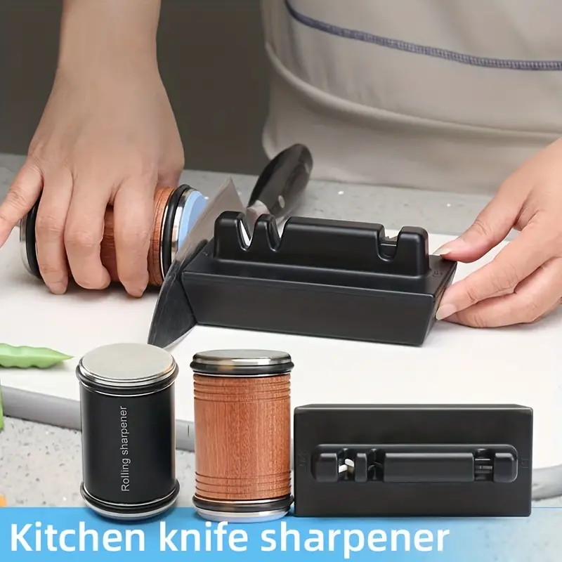 Knife Sharpening, Knife Sharpener, Tumbler Rolling Knife Sharpener, Rolling Knives  Sharpeners, For Straight Blades And Any Hardness Of Industrial Diamond  Steel, Angle Technology With 15 And 20 Degrees, Kitchen Utensils, Angle 15
