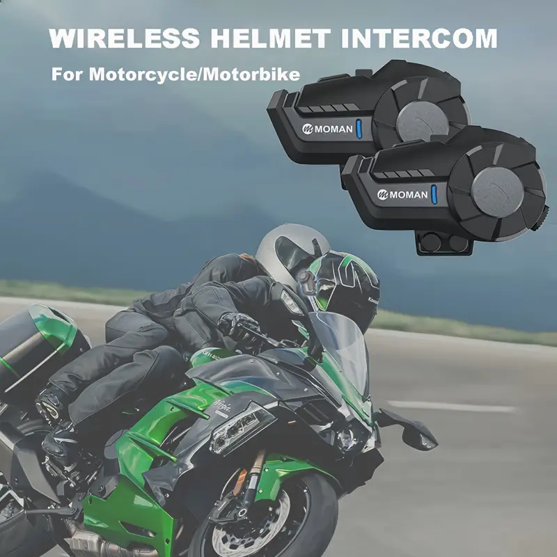 Moman H2 Motorcycle Wireless Intercom Headset Dirt Bike - Temu United Arab  Emirates