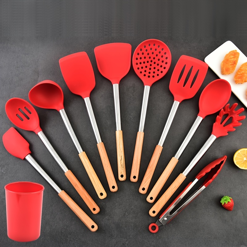 Silicone Cooking Utensil Set Chef Silicone Cooking Kitchen - Temu