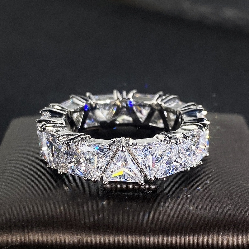 2.0ct Triangle Cut Zircon Eternity Band for Engagement