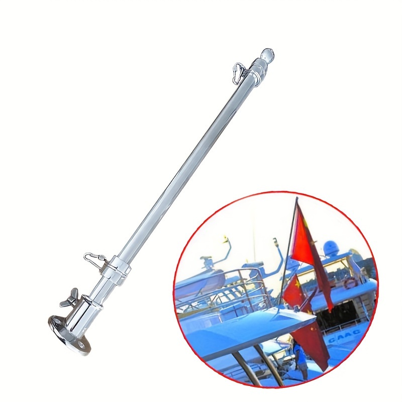 1pc Durable 316 Stainless Steel Flag Pole With Socket Mounts Ideal For  Marine Use And Boat Accessories - Sports & Outdoors - Temu