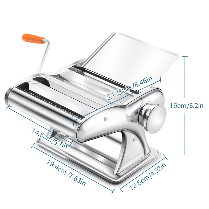 Pasta Maker Machine Hand Crank - Stainless Steel Roller Cutter Manual  Noodle Makers Making Tools Rolling Press Kit Kitchen Accessories Best for