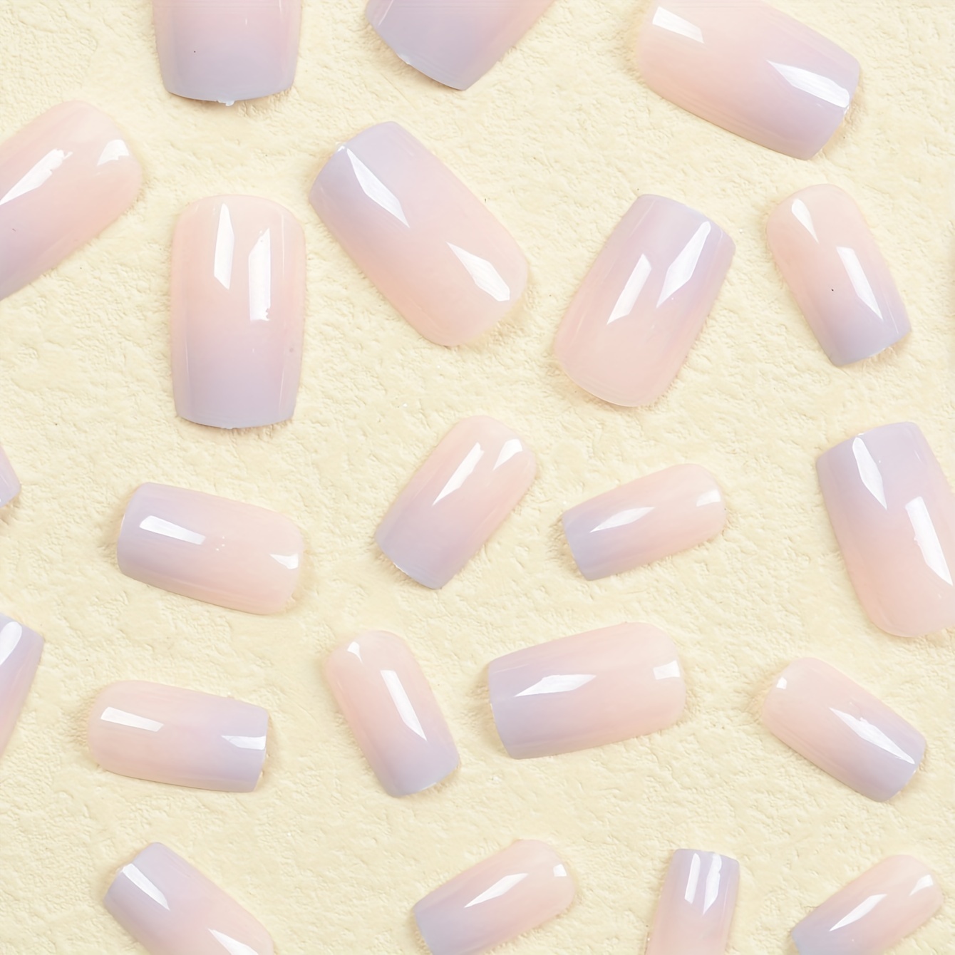24pcs Purple Gradient Press On Nails Medium Coffin False Nails for Women