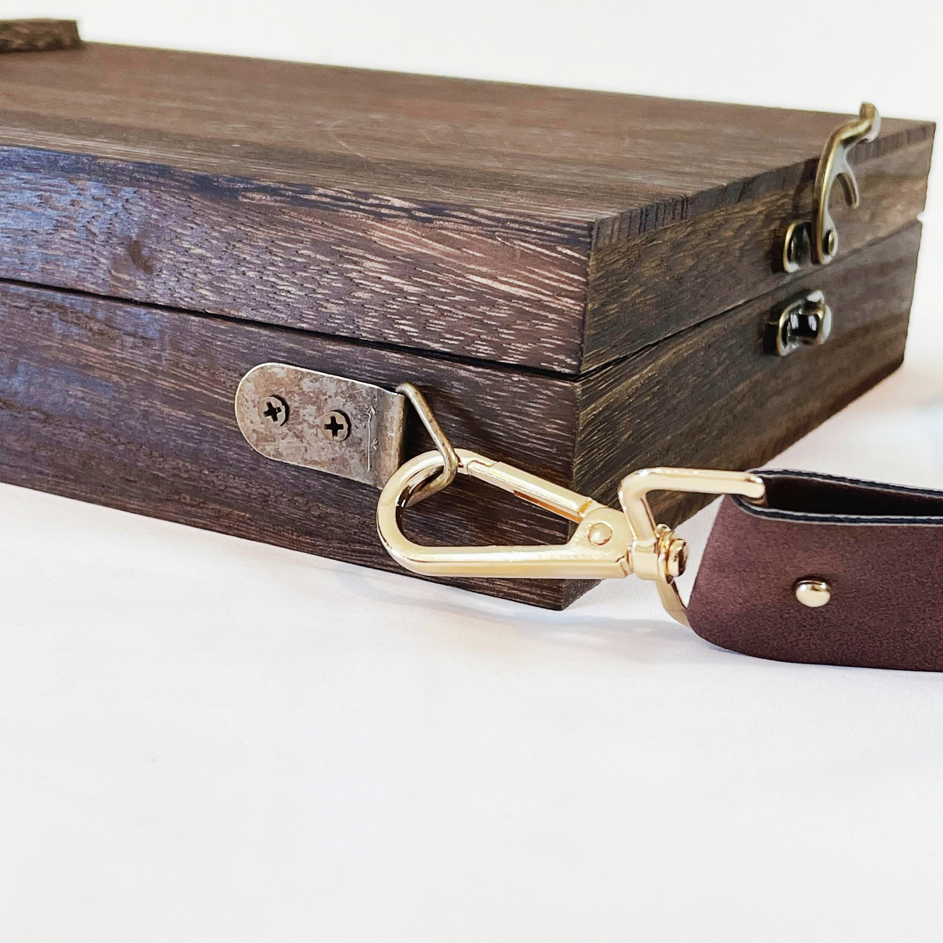 Wooden Handmade Portable Crossbody Postman Bag - Temu