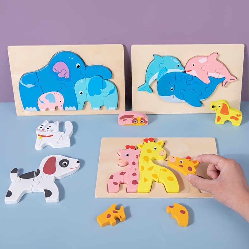 Puzzle Animali In Legno Bambini 3 4 5 Anni Giocattoli - Temu Italy