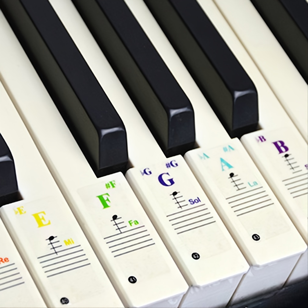 Piano Keyboard Stickers Colorful Transparent For Piano Keys