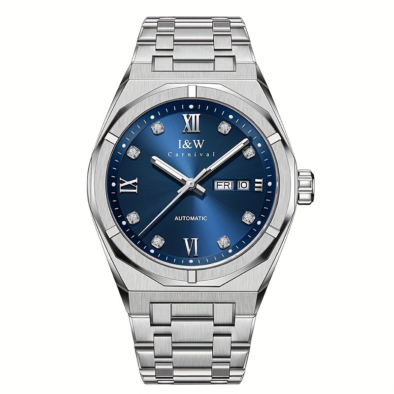 carnival automatic mechanical mens watches luminous dual calendar