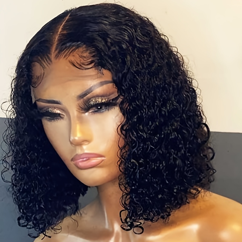 Short Curly Bob Lace Front Wigs Human Hair 4x4 Lace Closure - Temu
