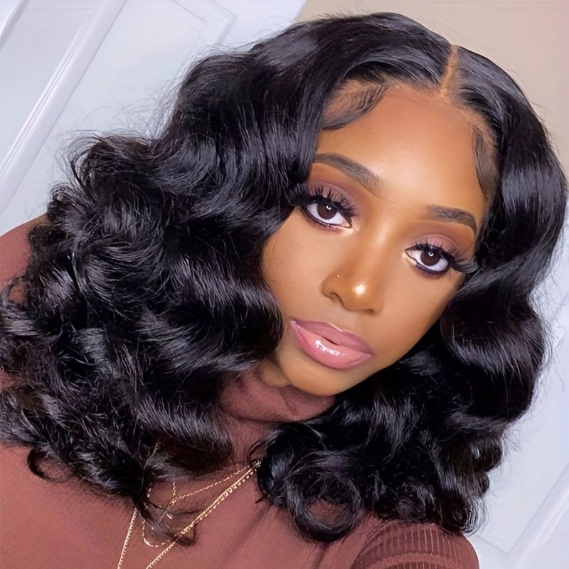 180 Density 13 4 Lace Front Loose Wave Human Hair Wigs Short Transparent  Lace Pre Plucked Bob Brazilian Human Hair Wigs | Shop Now For Limited-time  Deals | Temu