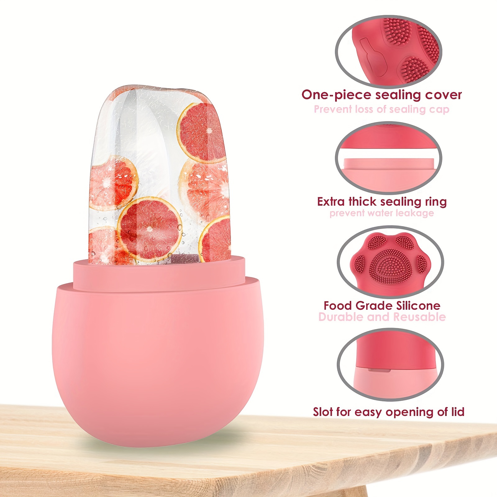 Silicone Ice Roller For Face With Face Cleaning Brush Puffiness Relief