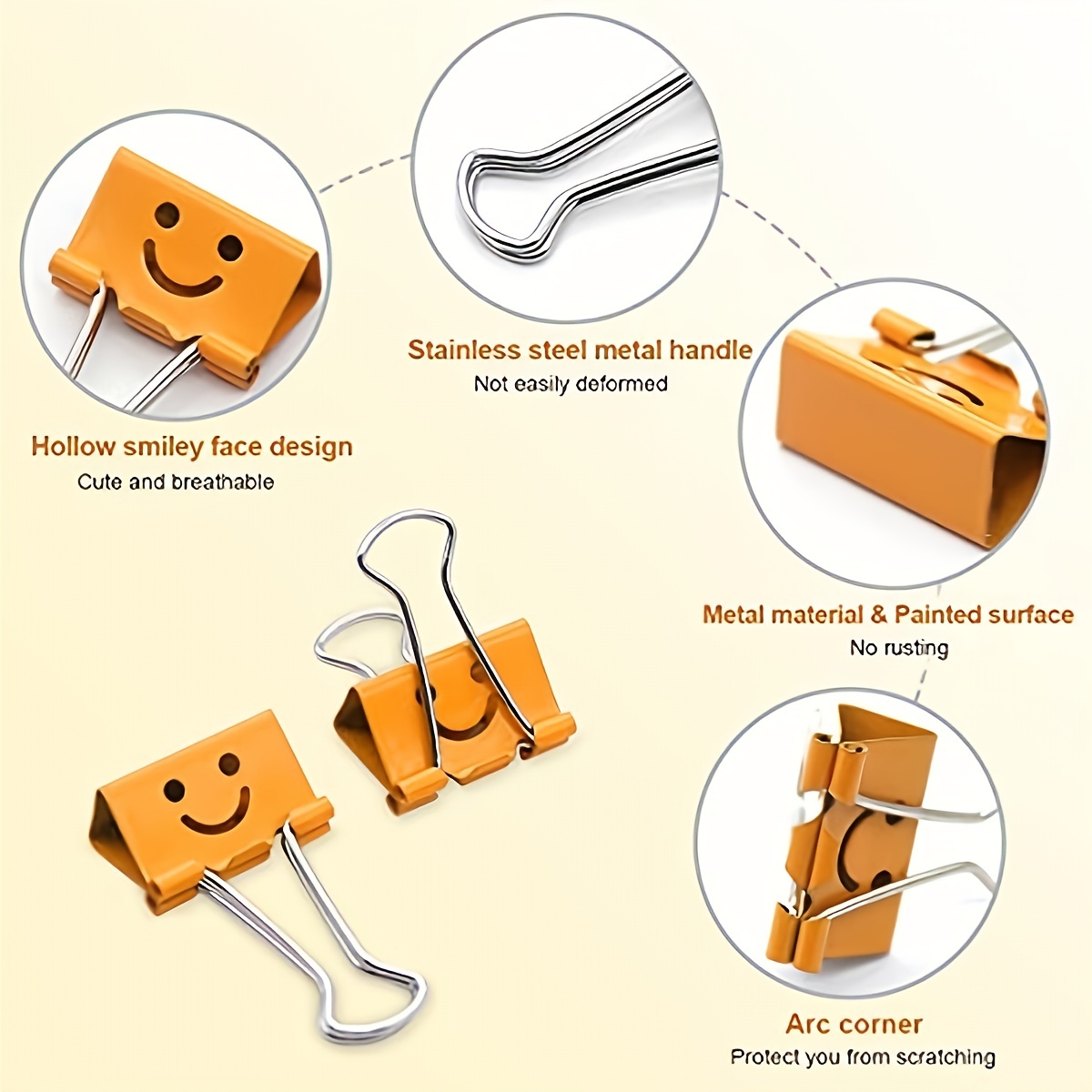 Colorful Cute Little Happy Face Metal Paper Clips Perfect - Temu Canada