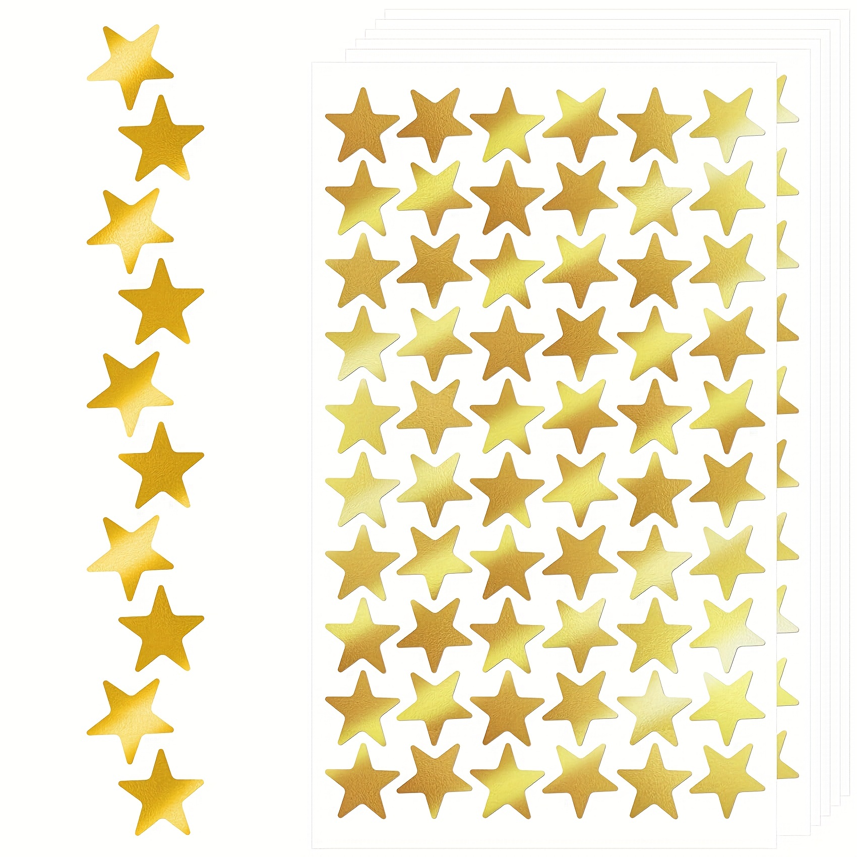 500pcs Holographic Gold Star Stickers for Kids Reward, Foil Star