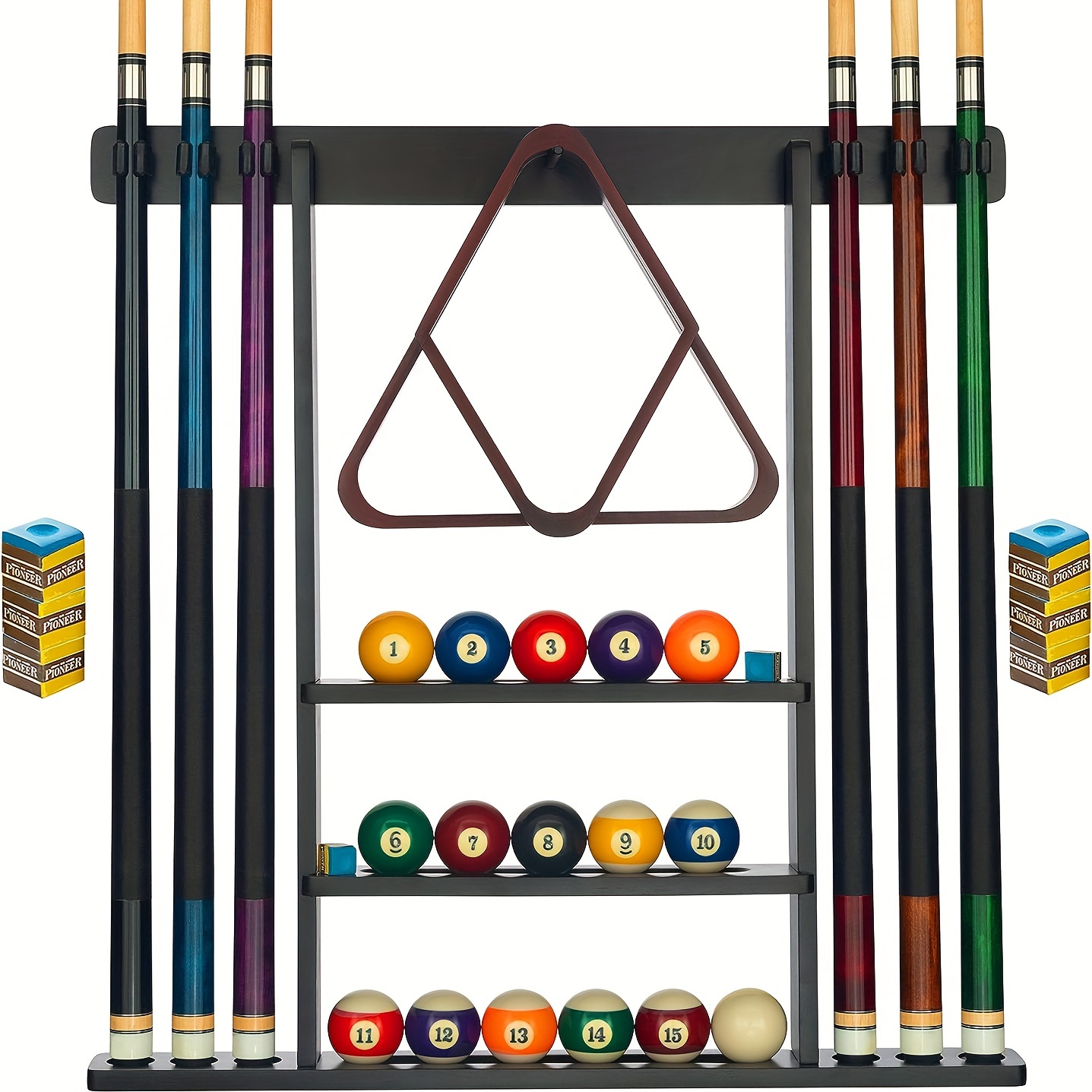 Ejoyous Billiard Pool Holder, 6 Pieces Wall Mount Pool Cue Rack Plastic  Billiard Stick Clip Holder Pool Table Accessories for Game Room Pool Bar  Club, Fishing Rod Organizer Carrier for Wall 