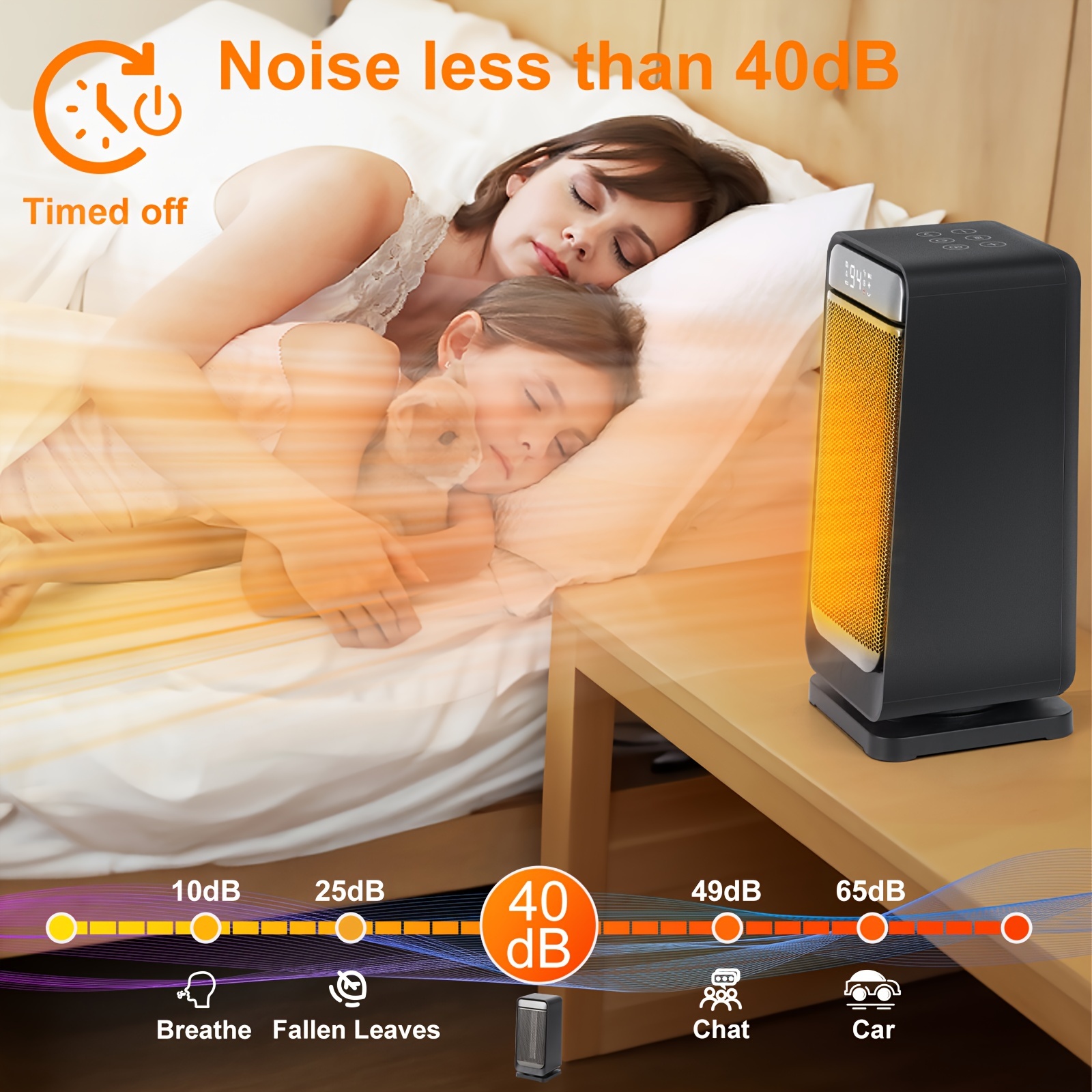 Iagreea Tower Ceramic Heater,,automatic Thermostat Timer,portable Electric  Oscillation Heater,adjustable Thermostat, Ecological Mode, Protection  Against Overheating And Tipping, Suitable For Indoor Use - Temu