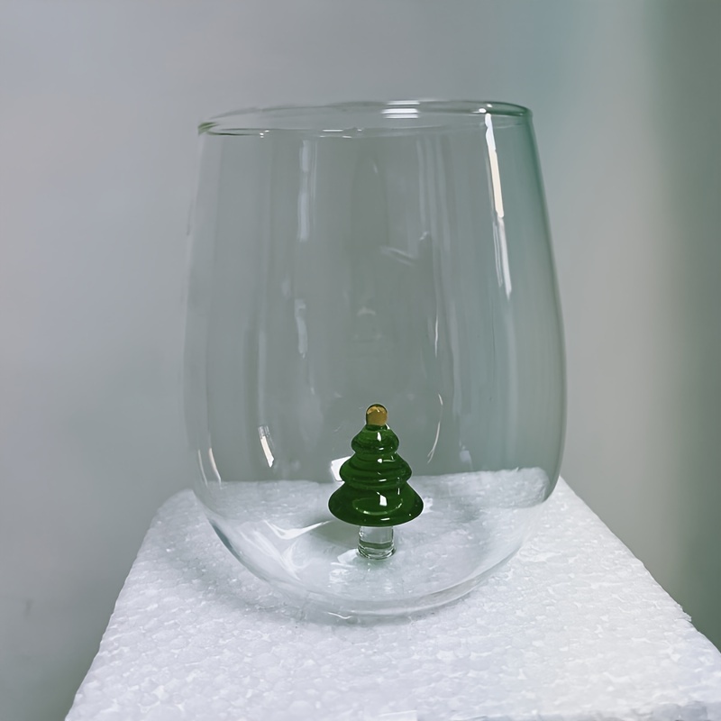 Stemless Wine Glass with Figurine - Tree