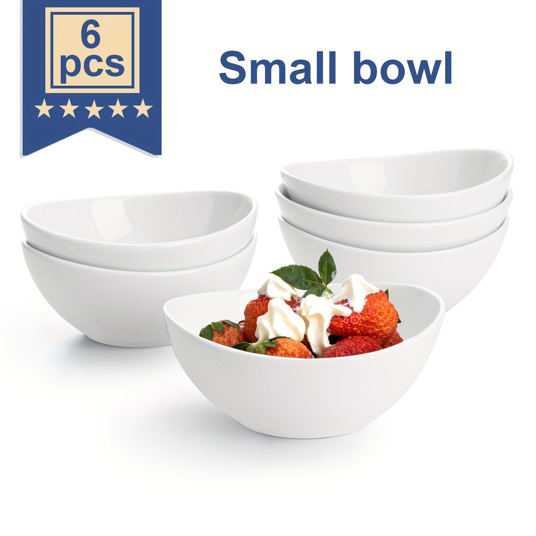 6pcs Handmade Small Ceramic Prep Bowls for Dips, Snack Sauce