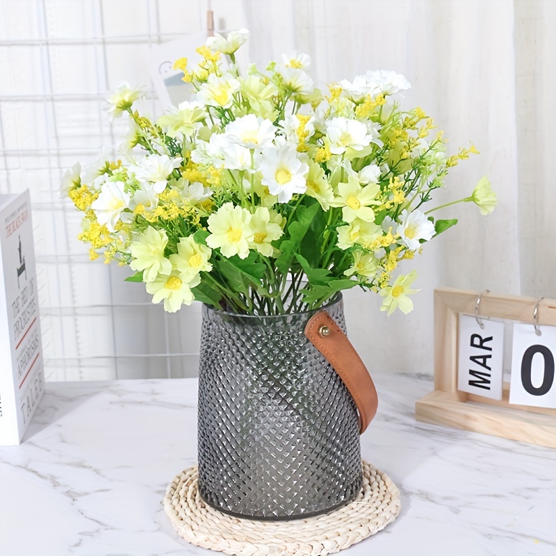 5PCS Artificial Daisy Decor DIY Flower Decoration for Home Wedding Party  Car Corsage Decoration Fake Flowers Easy to Maintain Simulation Flower Home  Decor 