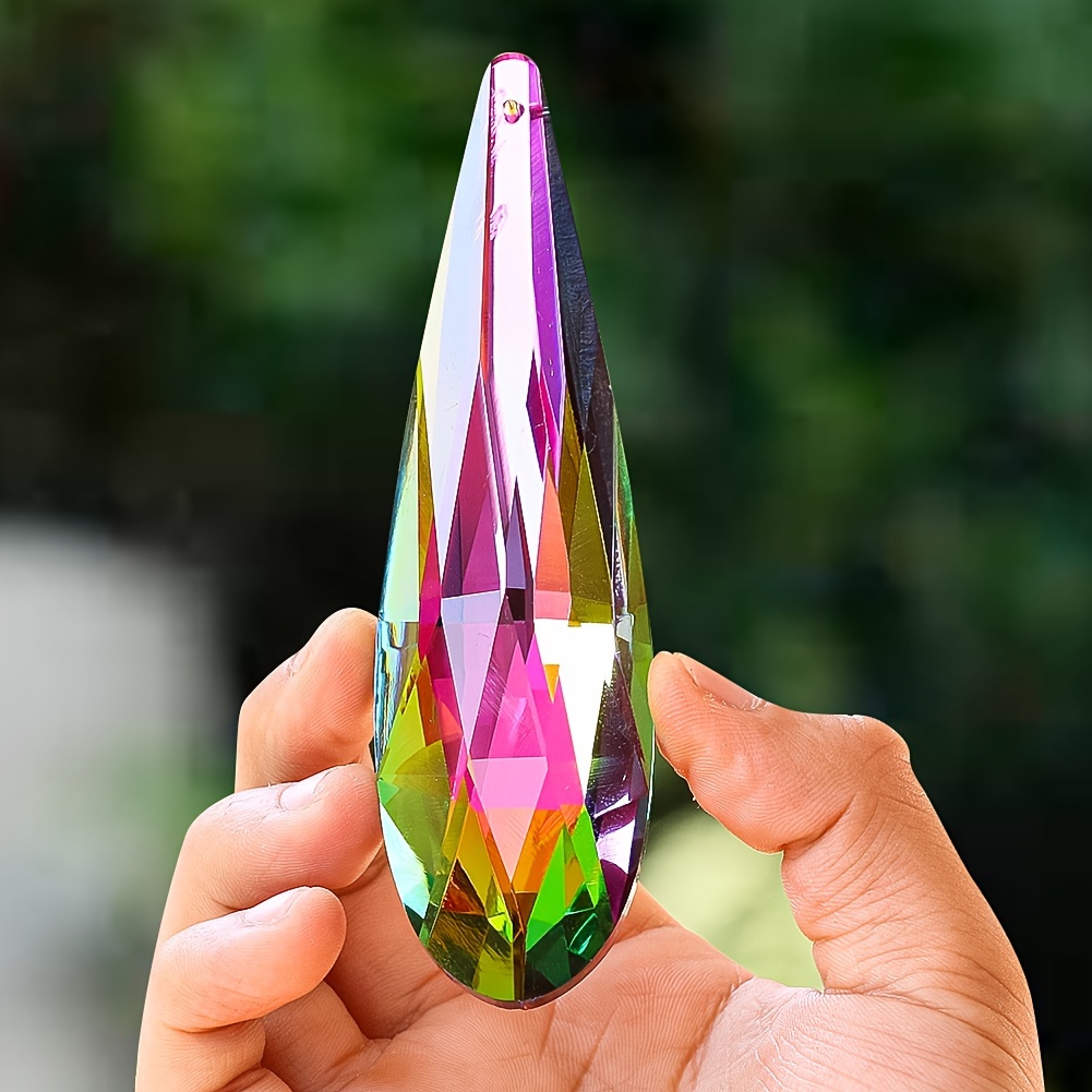 Iridescent 3d Heart Crystal Suncatcher Glass Prism Rainbow - Temu