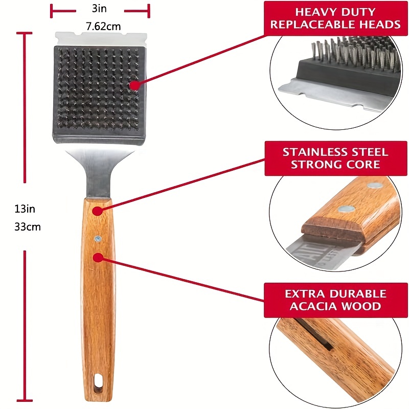 1pc Spazzola Manico In Legno Rimozione Ruggine In - Temu Italy