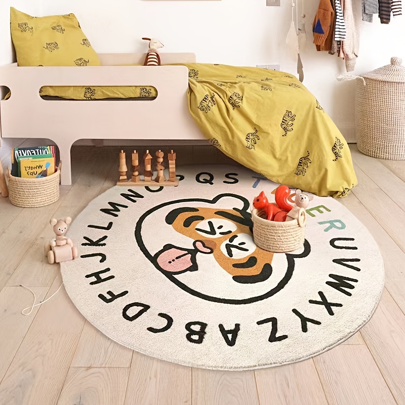 Human Made Lounge Rug Animal Tiger Irregular Carpet Rug Non Slip