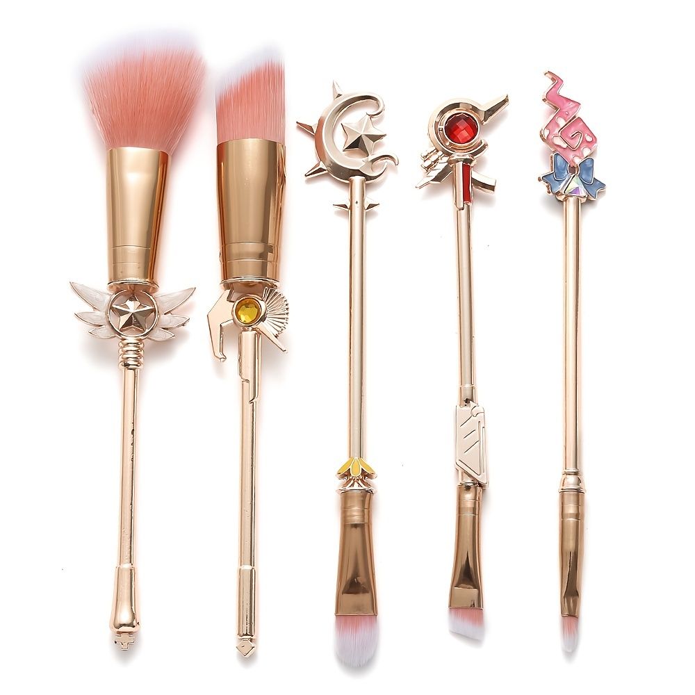 5pcs Classic Anime Makeup Outfit Makeup Brush Woman Girl Gift Foundation  Eyeshadow Eyebrow Shader Brush Tool Hot | Free Shipping For New Users | Temu