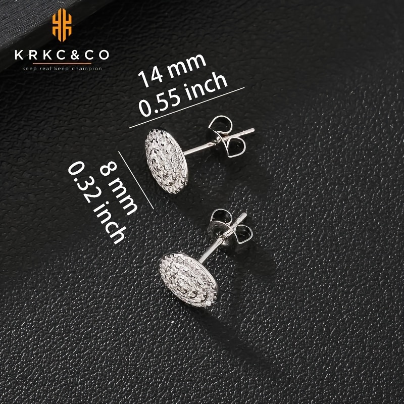 18k Real Golden Plated Stud Earrings Round Cubic Zirconia - Temu