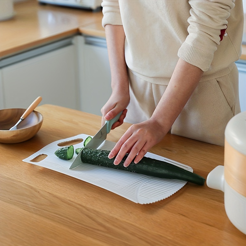 1pc Foldable Dual-use Cutting Board For Vegetables, With Plastic Chopping  Block, Anti-slip, Multifunctional, Hanging And Storage Design For Kitchen