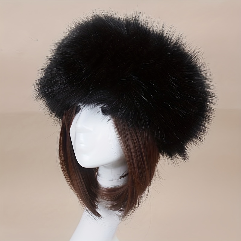 Leaveforme Faux Mink Fox Fur Braided Warm Thick Hat,Faux Fur Hats