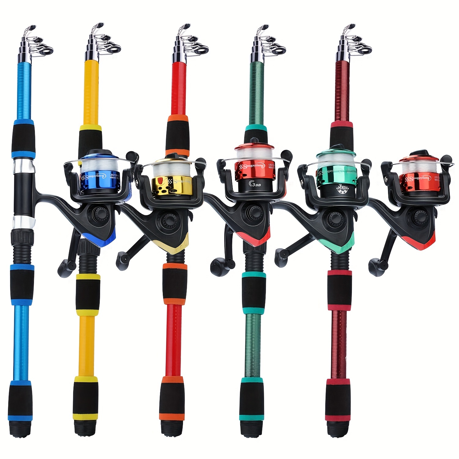 Sajy Children's Fishing Rod Set Mini Telescopic Gun Handle Fishing