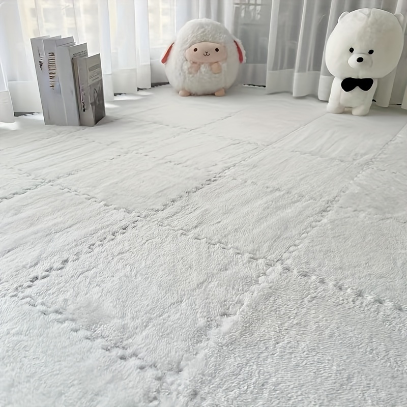 Soft And Fluffy Foam Puzzle Floor Mat Rug Interlocking - Temu