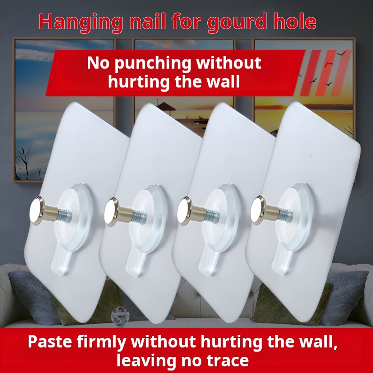 Punch free Wall Stickers Adhesive Traceless Wall Screw Hooks - Temu Canada