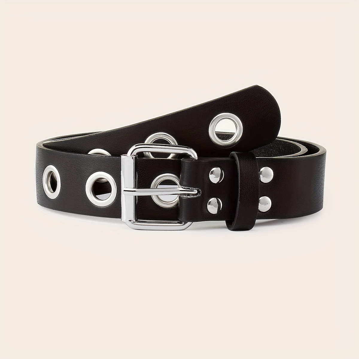 Girls Double Row Grommet Belts Girls、boys Pu Leather Belt - Temu Canada