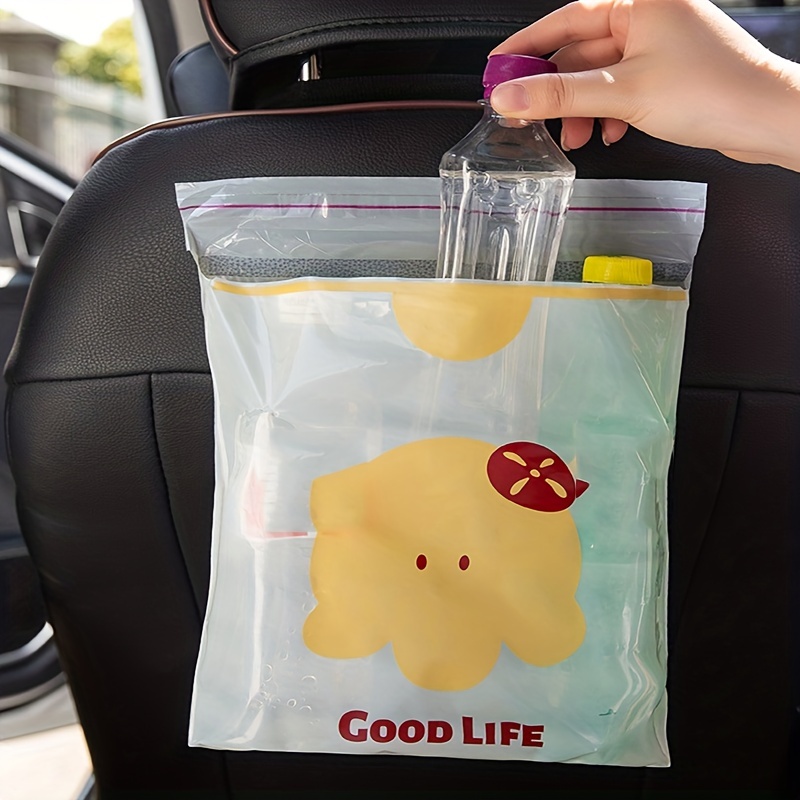 Disposable Car Adhesive Garbage Bags Portable Disposable Trash Bags Leak  Proof Vomit Bags White Cartoon Trash Bags for Cars, Kitchens, Bedrooms,  Kid's