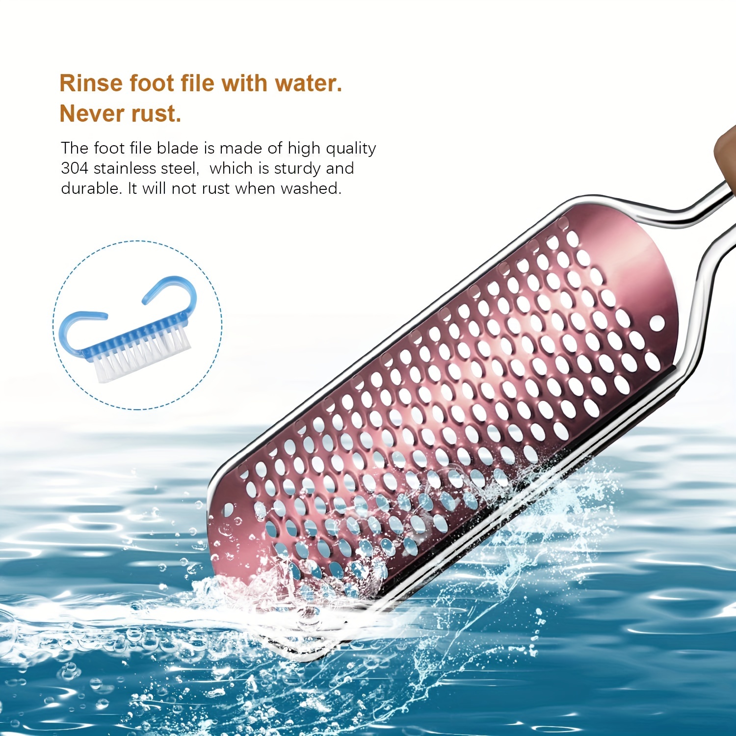 1pc 28cm*6cm Stainless Steel Pedicure Foot File, Foot Heel Scraper