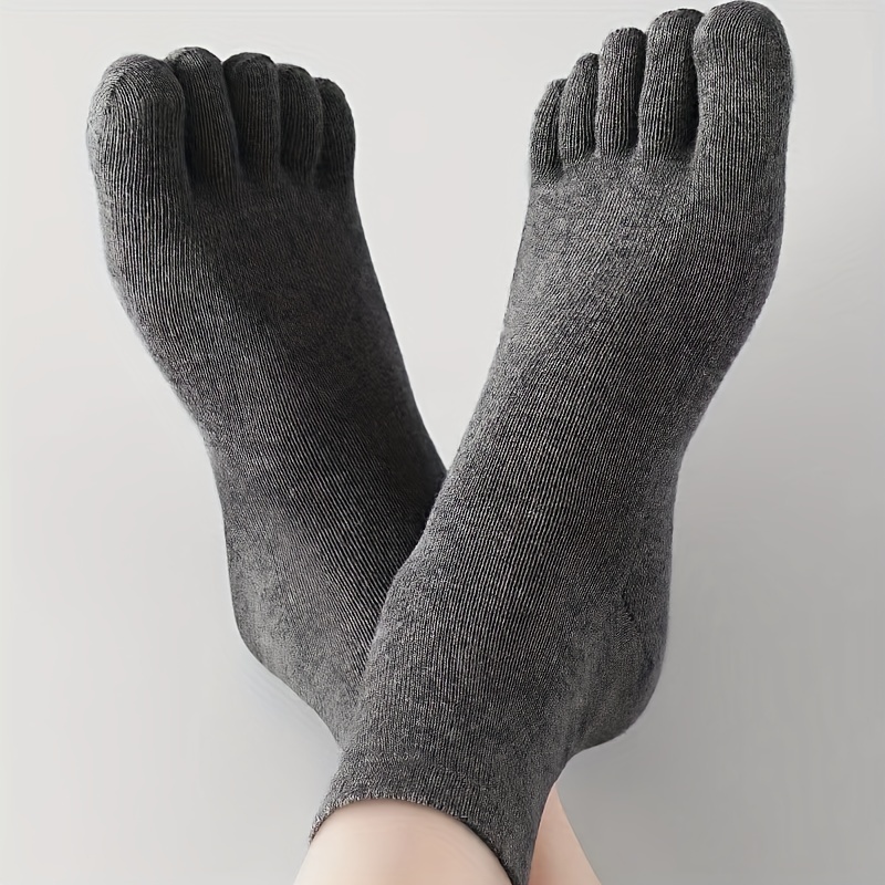 Solid Color Toe Separator Socks Five Finger Socks Mesh Half