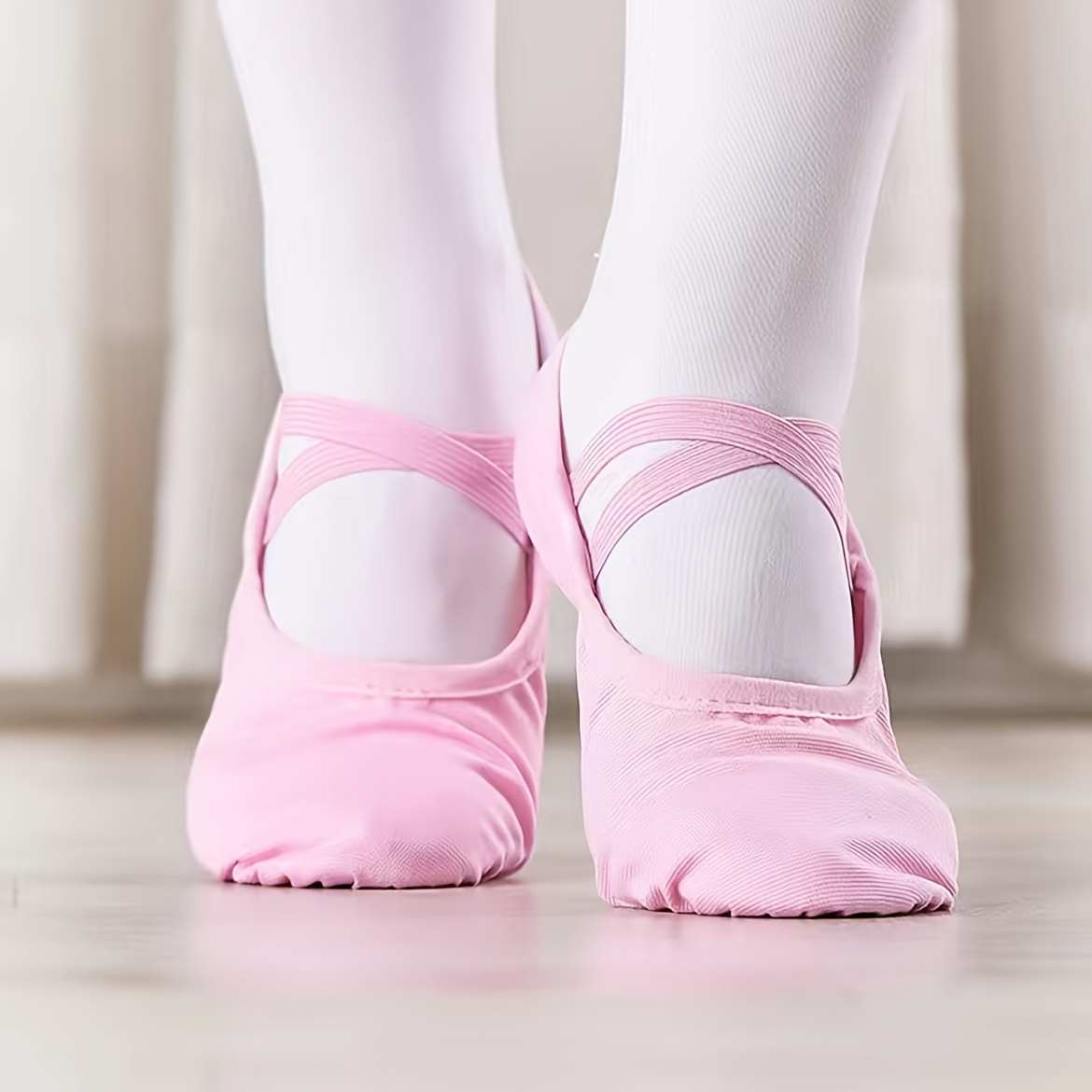 Zapatos de ballet para niñas pequeñas con suela de piel de vaca, zapatillas  de ballet de lona duraderas, Calzado de niña, ideal para ballet