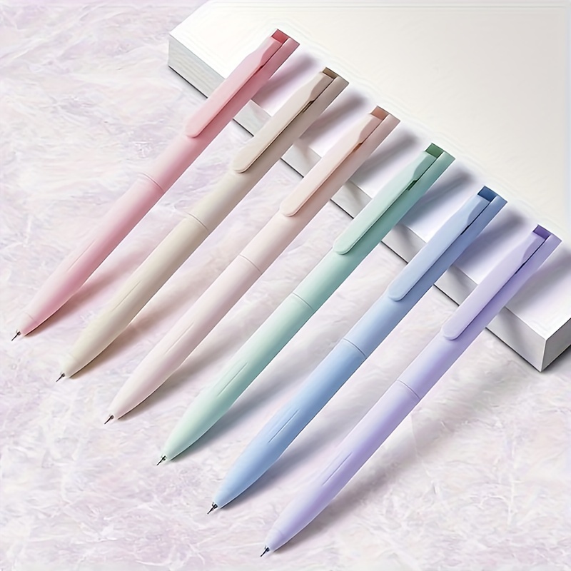 10 Retractable Pastel Gel Ink Pens, Macaron Cute Pens 0.5mm Fine Point with Black Ink for Writing Journaling Note Taking School Office Home