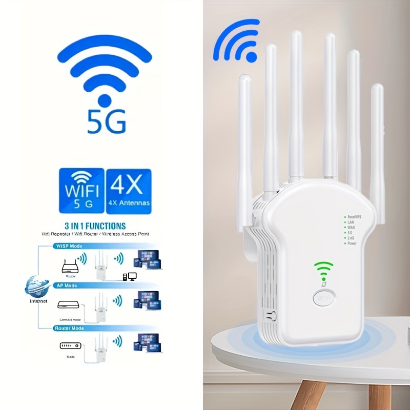 5G Wireless WiFi Repeater Wi Fi Booster 2.4G 5Ghz Wifi Amplifier 300Mbps  1200 Mbps 5 ghz Signal WiFi Long Range Extender