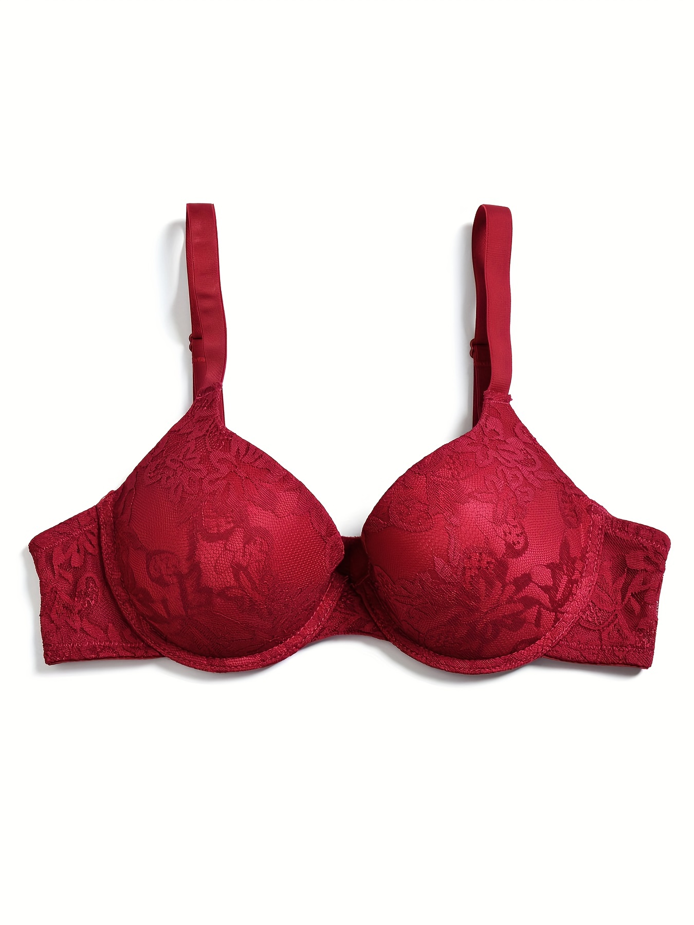 Contrast Lace Push Bra Comfy Breathable Full Coverage - Temu United Arab  Emirates