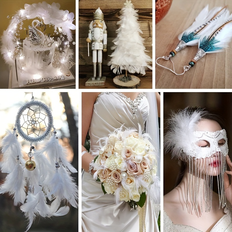 50pcs Diy Large Feathers For Wedding Dress, Children'S Handicraft  Decoration, Party Decoration, Mask Feathers