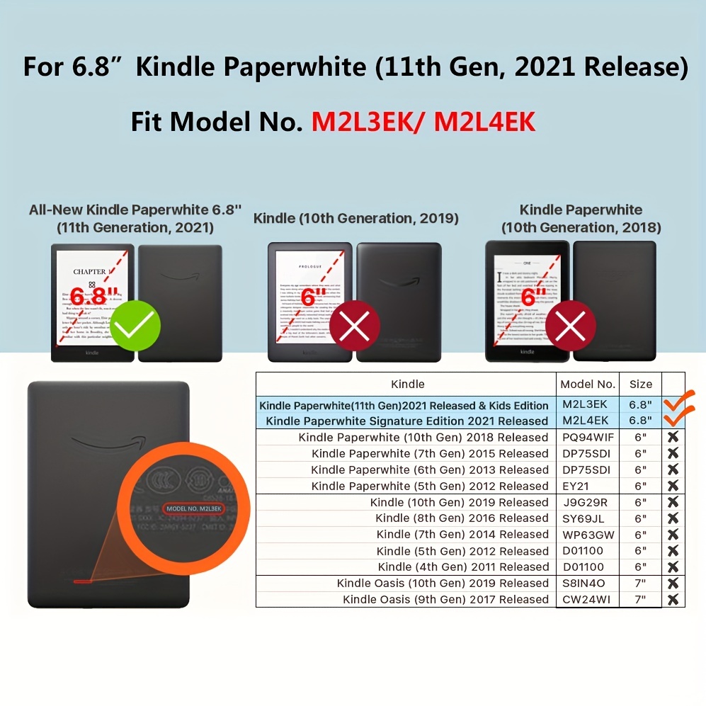 Funda Kindle Paperwhite 2021 6,8 Pulgadas Magnetica