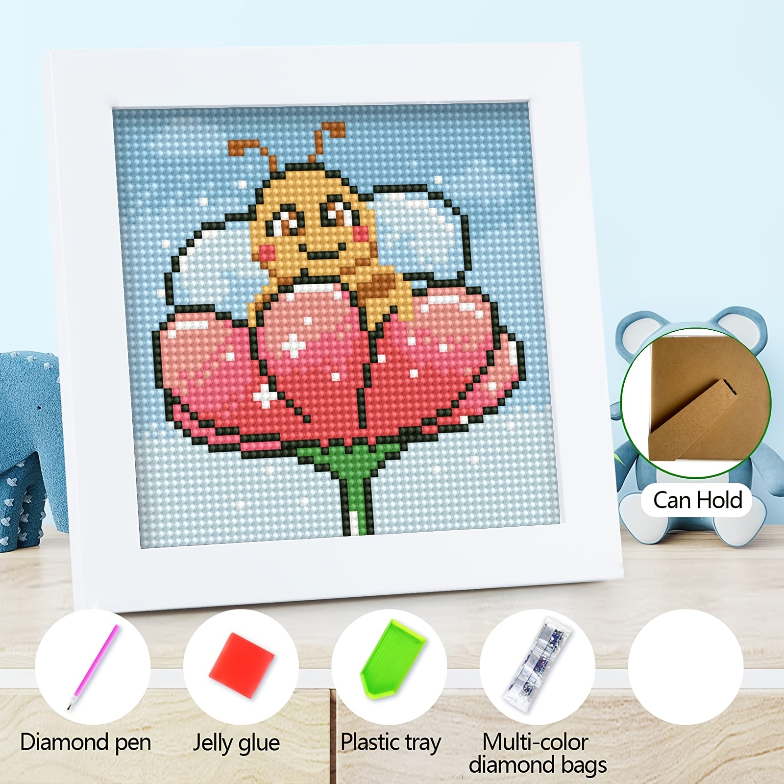 5d Artificial Diamond Painting Kits With Frame Cute Cartoon - Temu