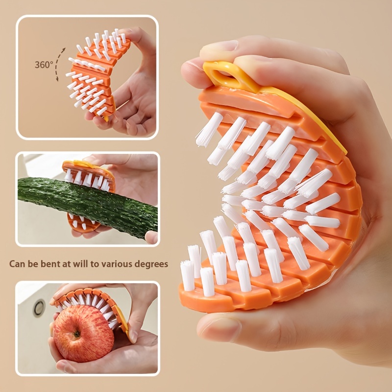 Vegetable Brush, Fruit Cleaning Brush, Multifunctional Cleaning Brush, Cute  Plastic Potato Brush, Kawaii Carrot Washing Brush, Reusable Bendable  Cleaning Brush, Kitchen Supplies - Temu